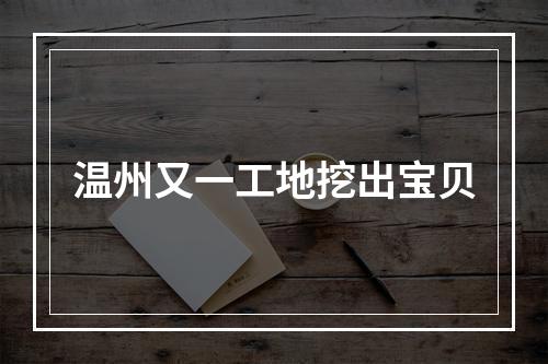 温州又一工地挖出宝贝