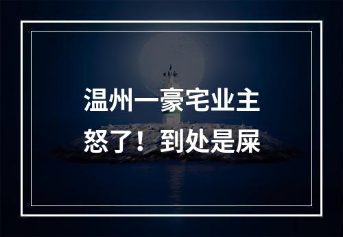 温州一豪宅业主怒了！到处是屎