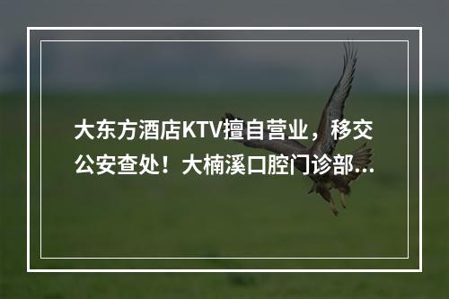 大东方酒店KTV擅自营业，移交公安查处！大楠溪口腔门诊部、良农天下立体城 ...