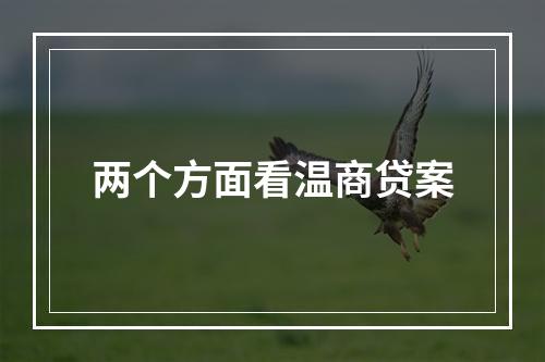 两个方面看温商贷案