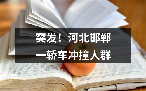 突发！河北邯郸一轿车冲撞人群
