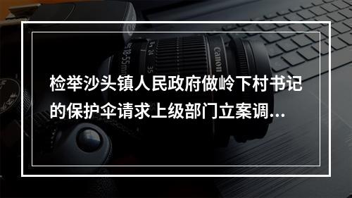 检举沙头镇人民政府做岭下村书记的保护伞请求上级部门立案调查