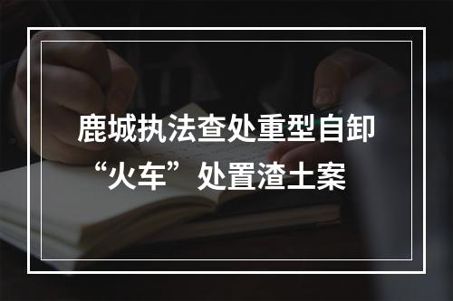 鹿城执法查处重型自卸“火车”处置渣土案