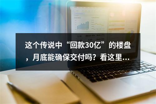 这个传说中“回款30亿”的楼盘，月底能确保交付吗？看这里！