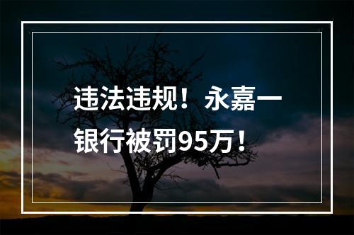 违法违规！永嘉一银行被罚95万！