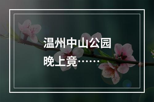 温州中山公园晚上竟……