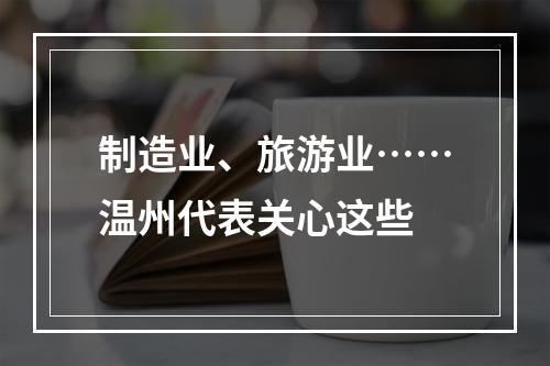 制造业、旅游业……温州代表关心这些