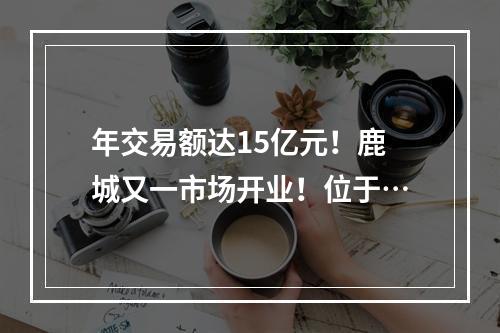 年交易额达15亿元！鹿城又一市场开业！位于…
