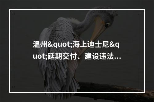 温州"海上迪士尼"延期交付、建设违法被通报！