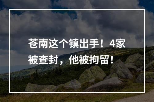 苍南这个镇出手！4家被查封，他被拘留！