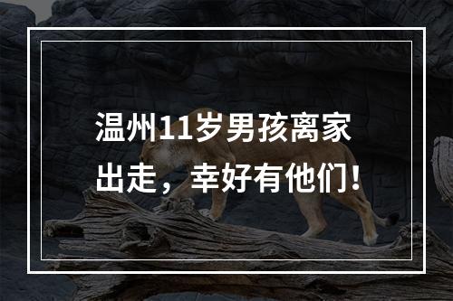 温州11岁男孩离家出走，幸好有他们！