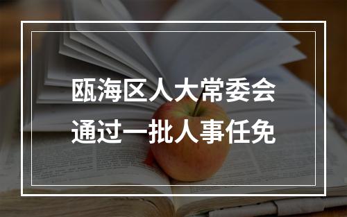 瓯海区人大常委会通过一批人事任免