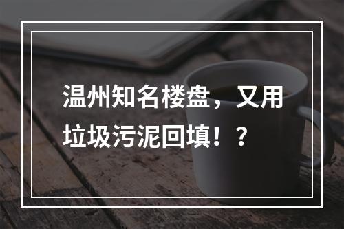 温州知名楼盘，又用垃圾污泥回填！？