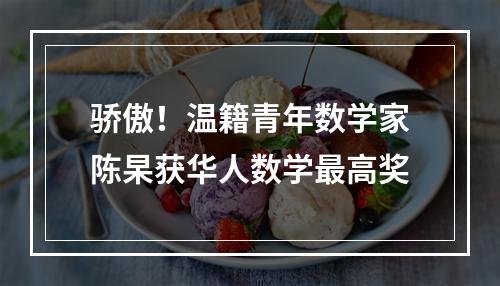 骄傲！温籍青年数学家陈杲获华人数学最高奖