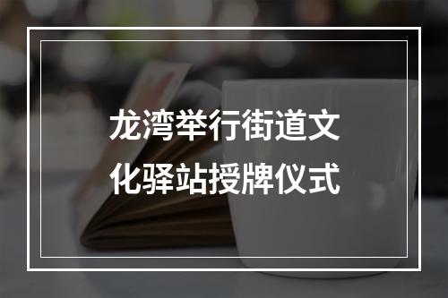 龙湾举行街道文化驿站授牌仪式