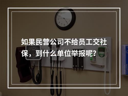 如果民营公司不给员工交社保，到什么单位举报呢？