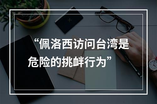 “佩洛西访问台湾是危险的挑衅行为”