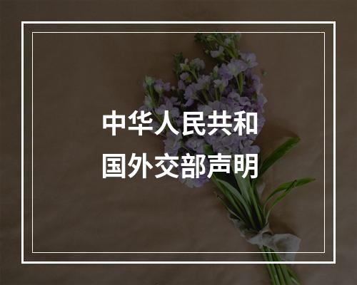 中华人民共和国外交部声明