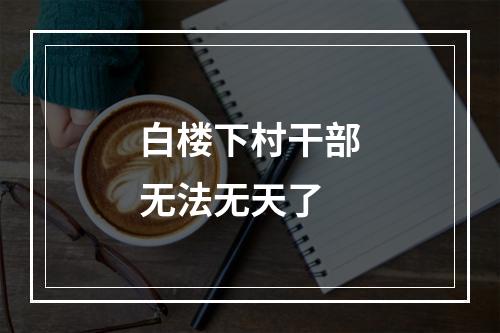 白楼下村干部无法无天了