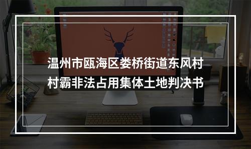 温州市瓯海区娄桥街道东风村村霸非法占用集体土地判决书