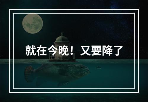 就在今晚！又要降了