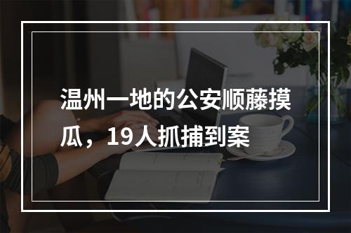 温州一地的公安顺藤摸瓜，19人抓捕到案