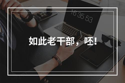 如此老干部，呸！