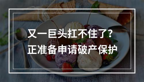 又一巨头扛不住了？正准备申请破产保护