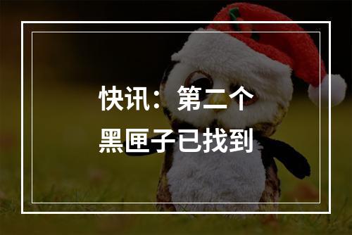 快讯：第二个黑匣子已找到