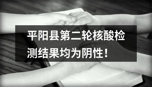 平阳县第二轮核酸检测结果均为阴性！