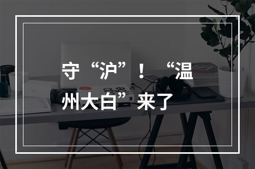 守“沪”！“温州大白”来了