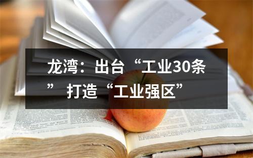 龙湾：出台“工业30条” 打造“工业强区”