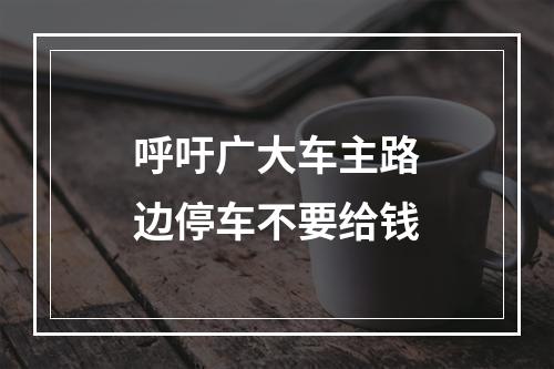 呼吁广大车主路边停车不要给钱