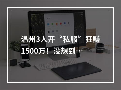 温州3人开“私服”狂赚1500万！没想到…