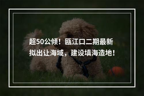 超50公倾！瓯江口二期最新拟出让海域，建设填海造地！