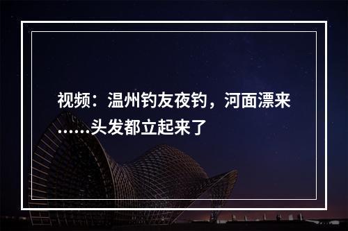 视频：温州钓友夜钓，河面漂来......头发都立起来了