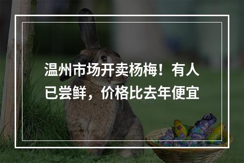 温州市场开卖杨梅！有人已尝鲜，价格比去年便宜