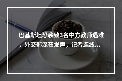 巴基斯坦恐袭致3名中方教师遇难，外交部深夜发声，记者连线孔子学院院长