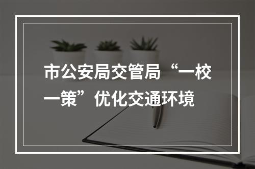 市公安局交管局“一校一策”优化交通环境