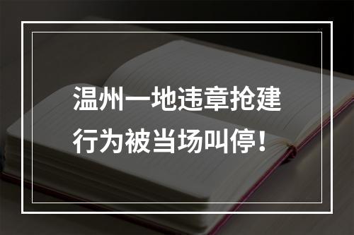 温州一地违章抢建行为被当场叫停！
