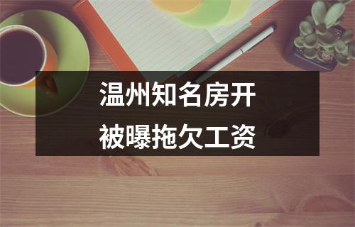 温州知名房开被曝拖欠工资