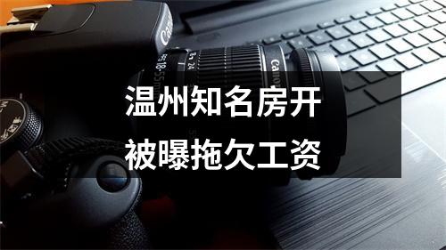温州知名房开被曝拖欠工资