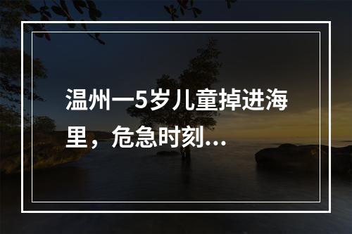 温州一5岁儿童掉进海里，危急时刻...