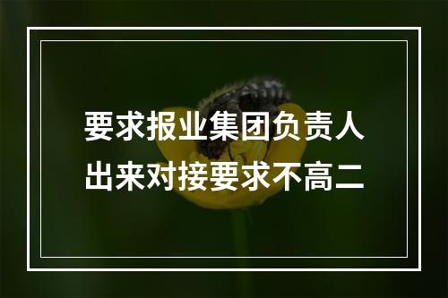 要求报业集团负责人出来对接要求不高二