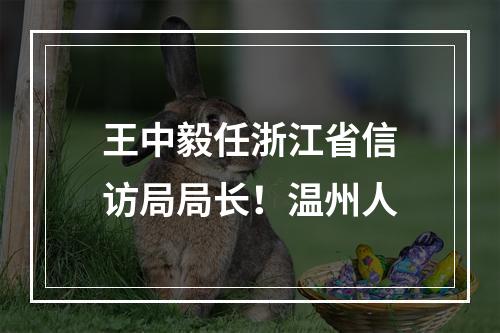王中毅任浙江省信访局局长！温州人