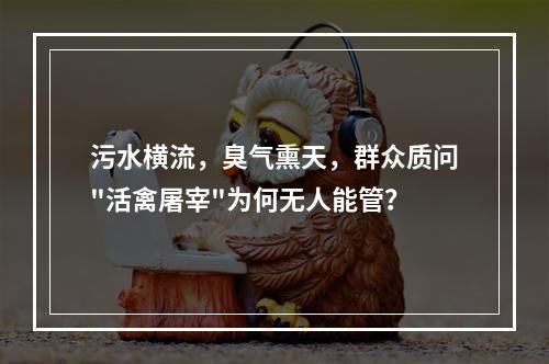 污水横流，臭气熏天，群众质问