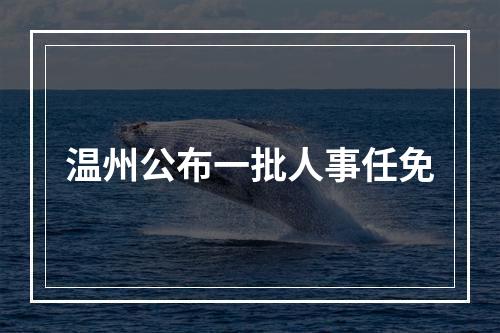 温州公布一批人事任免