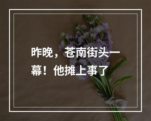 昨晚，苍南街头一幕！他摊上事了