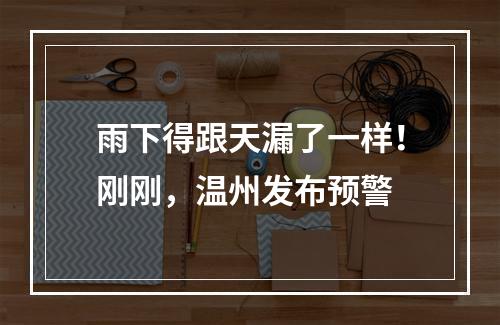 雨下得跟天漏了一样！刚刚，温州发布预警