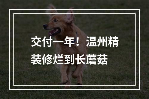 交付一年！温州精装修烂到长蘑菇